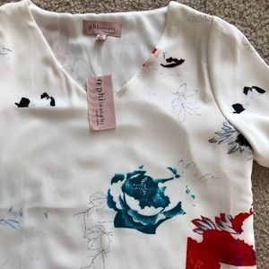 Philosophy Short Sleeve Floral Blouse